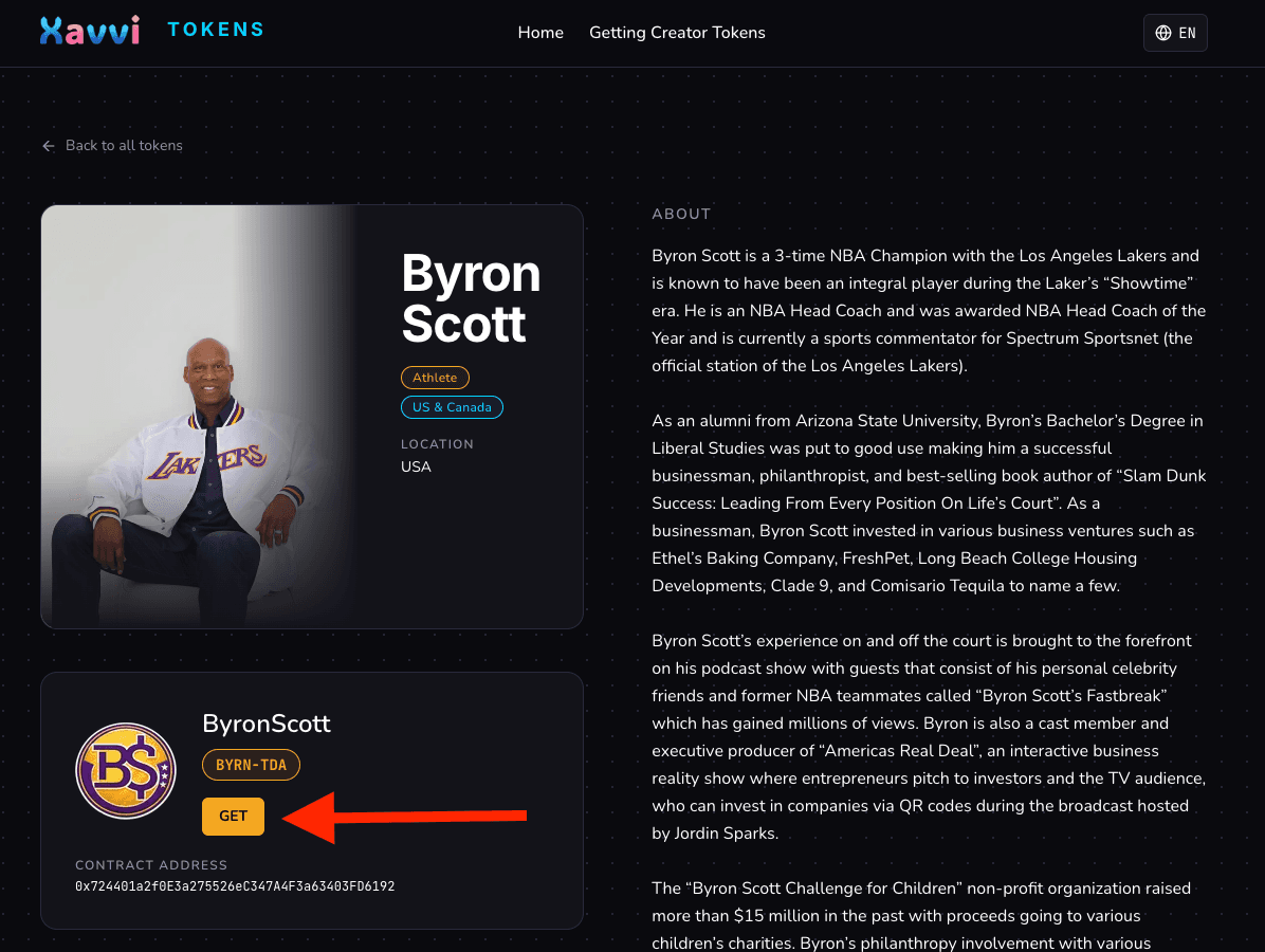 Step 2: Find the Creator Token you want to Buy